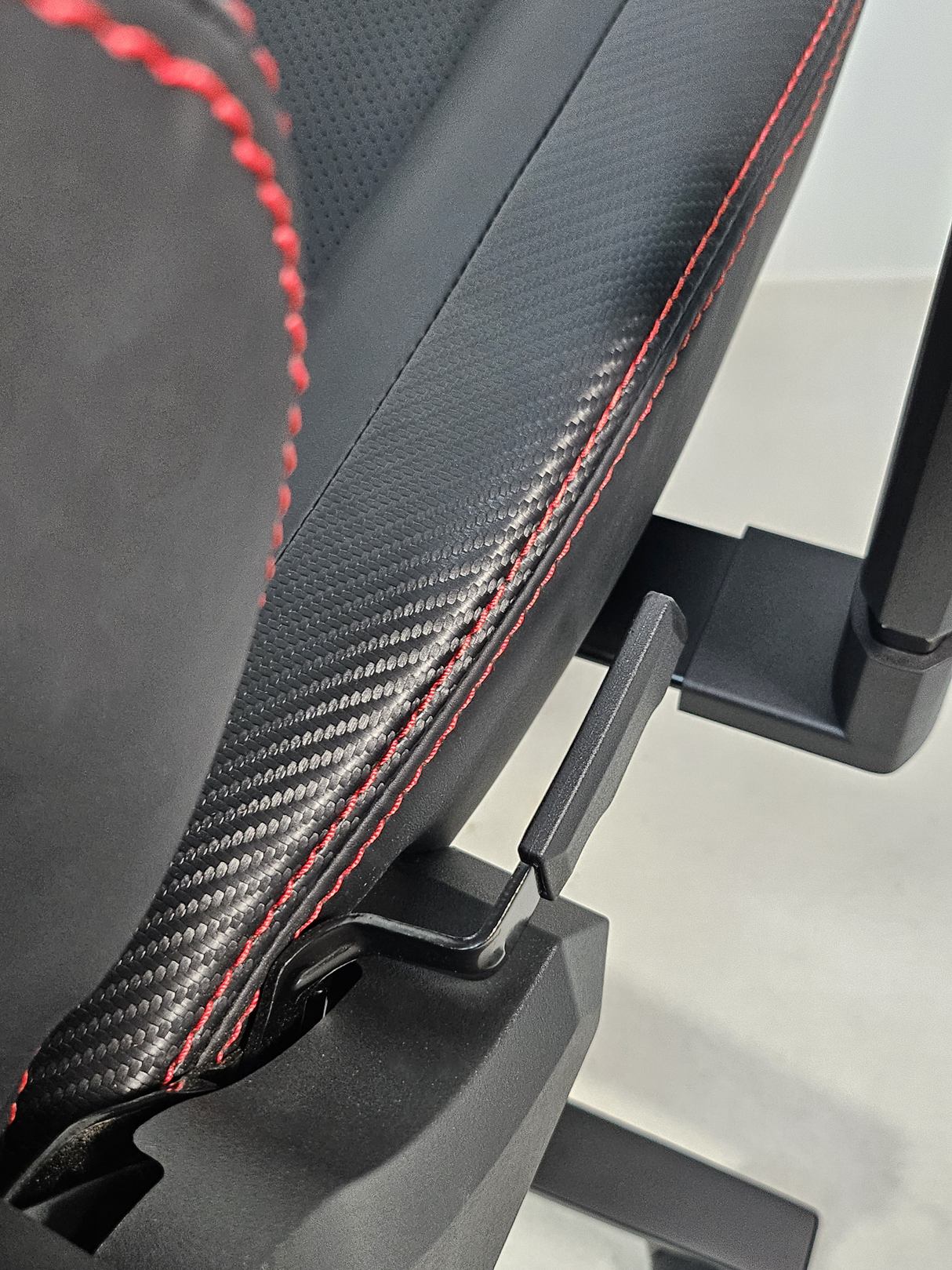 Reclining Black Leather Executive Gaming Style Office Chair with Red Detailing - F010A-1