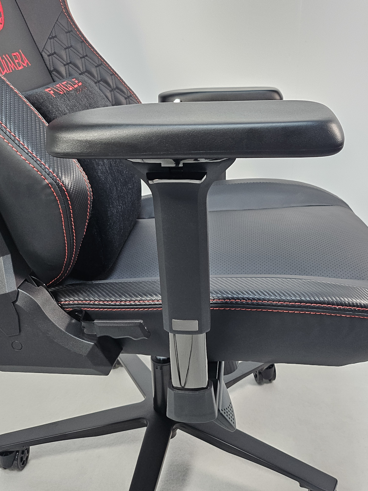 Reclining Black Leather Executive Gaming Style Office Chair with Red Detailing - F010A-1