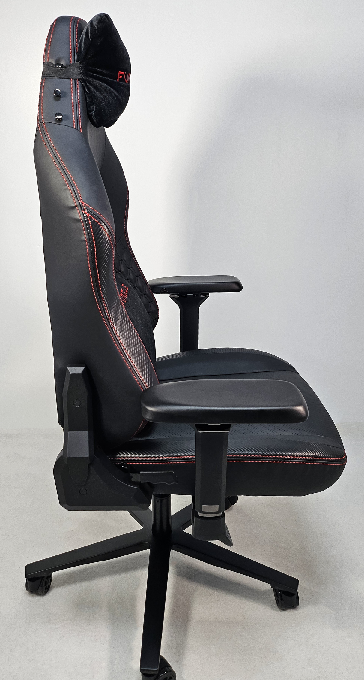 Reclining Black Leather Executive Gaming Style Office Chair with Red Detailing - F010A-1