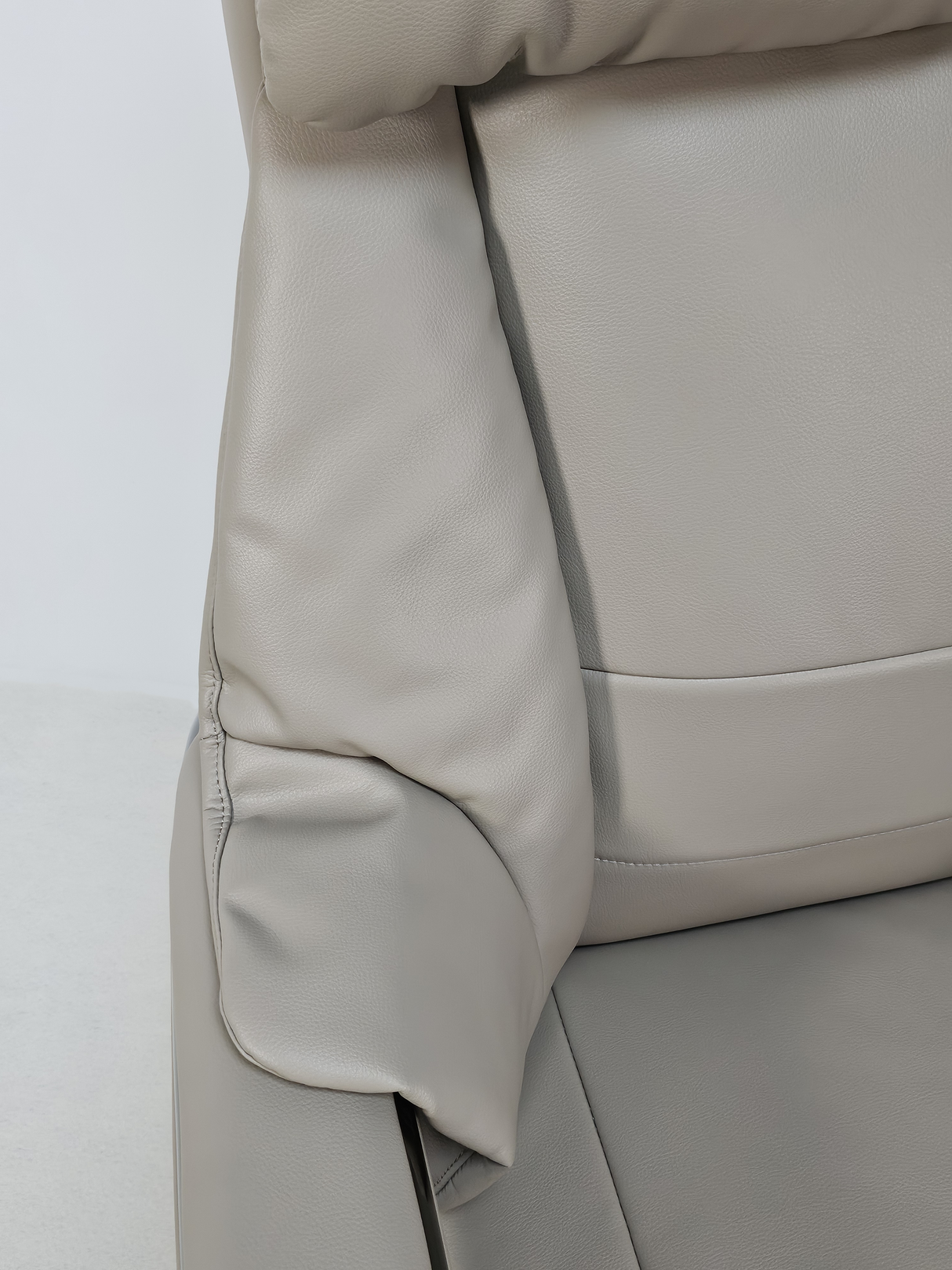 Electric Reclining Executive Leather Office Chair with USB A Charging Port - Grey Beige -  A2320