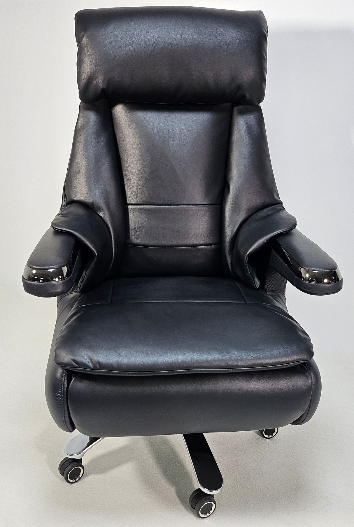 Electric Reclining Executive Leather Office Chair with USB A Charging Port - Black -  A2320