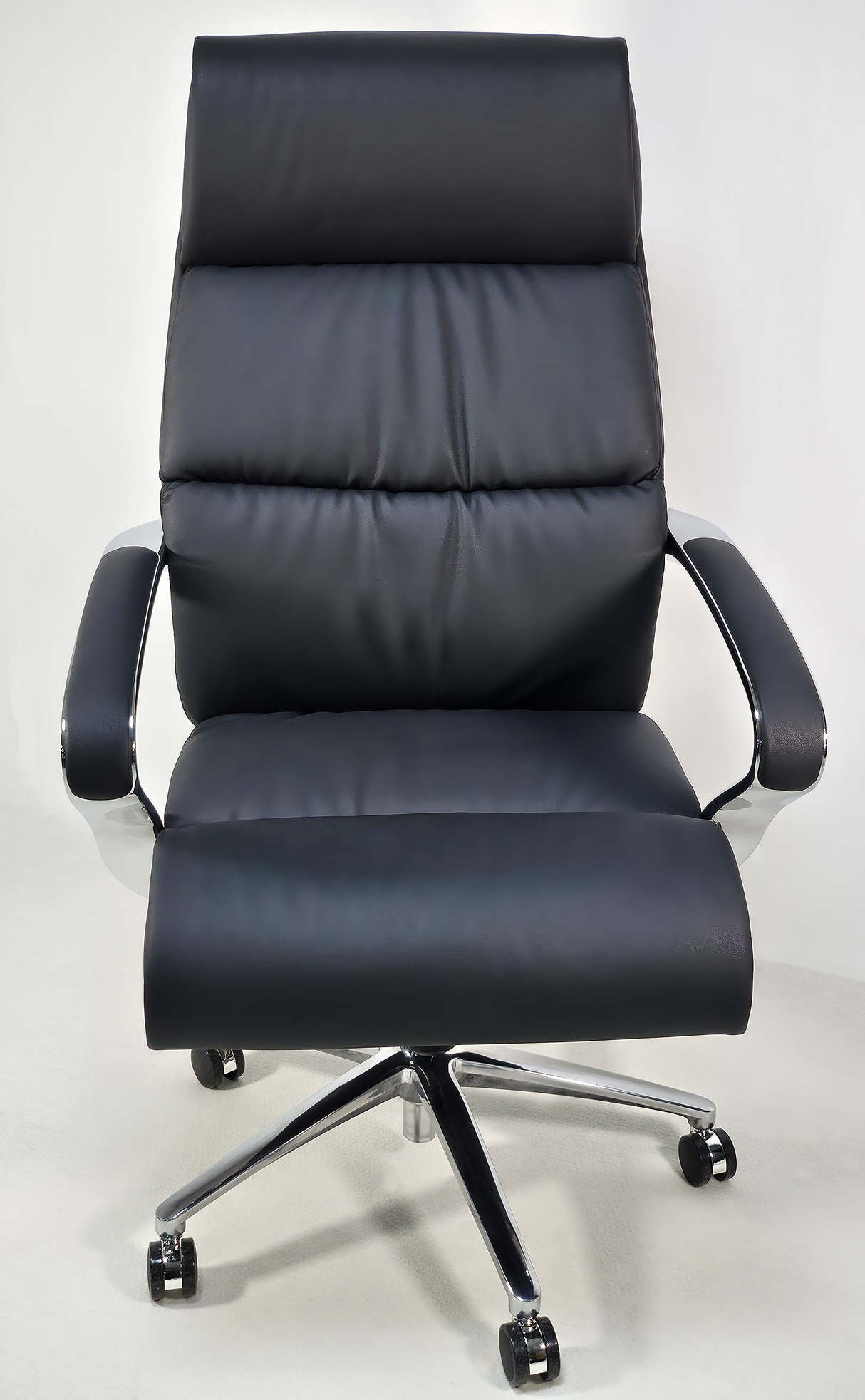 Quality Black Leather High Back Executive Office Chair with Chrome Arms -  YS1102A
