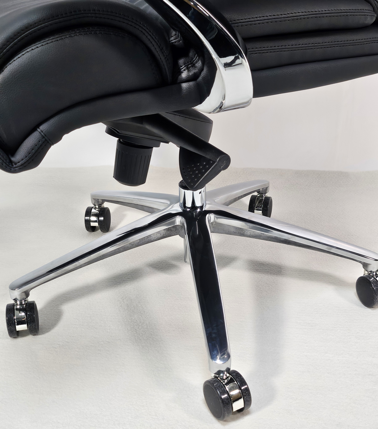 Quality Black Leather High Back Executive Office Chair with Chrome Arms -  YS1102A