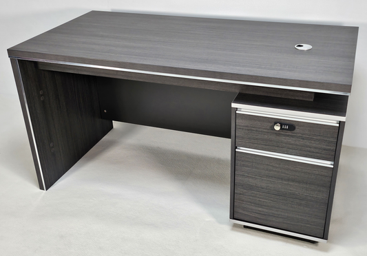 Modern Home Grey Oak Executive Office Desk with Built in Storage - 1200mm, 1300mm, 1400mm or 1500mm - DG25-D08