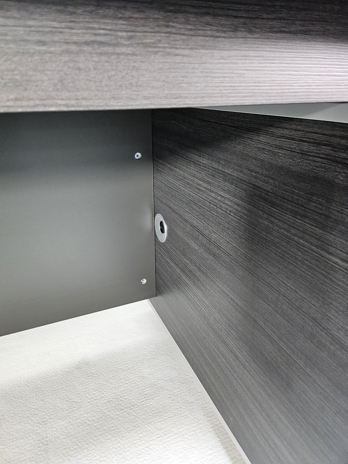Modern Home Grey Oak Executive Office Desk with Built in Storage - 1200mm, 1300mm, 1400mm or 1500mm - DG25-D08
