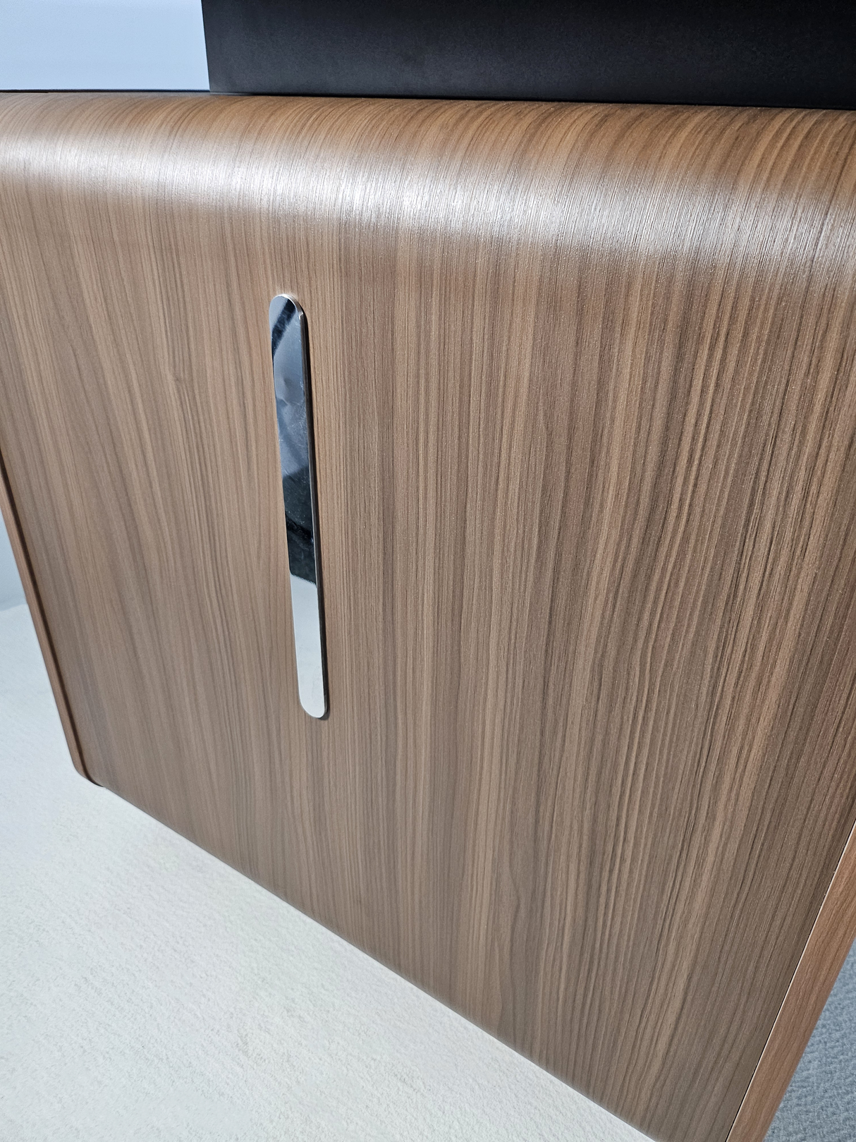 Premium Large Executive Corner Office Desk in American Walnut Melamine - Desktop Power Included - 2800mm - DG27-D022
