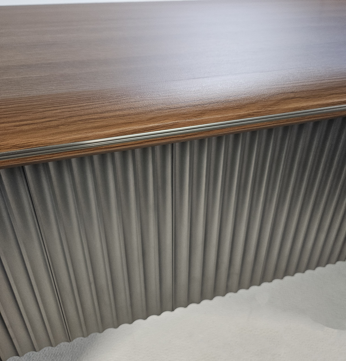 Premium Large Executive Corner Office Desk in American Walnut Melamine - Desktop Power Included - 2800mm - DG27-D022
