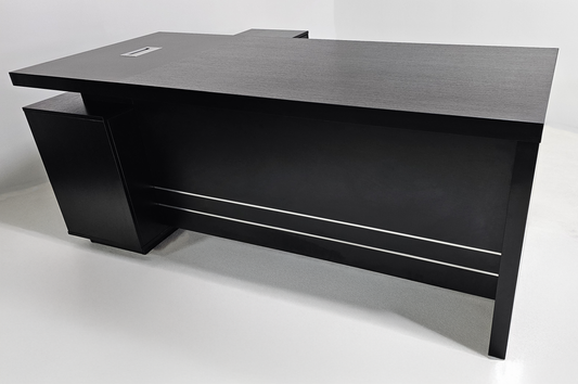 Modern Black Ash Executive Corner Office Desk - 1600mm or 1800mm - WS-X1918