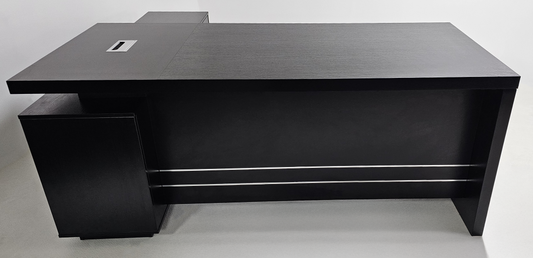 Modern Black Ash Executive Corner Office Desk - 1600mm or 1800mm - WS-X1918