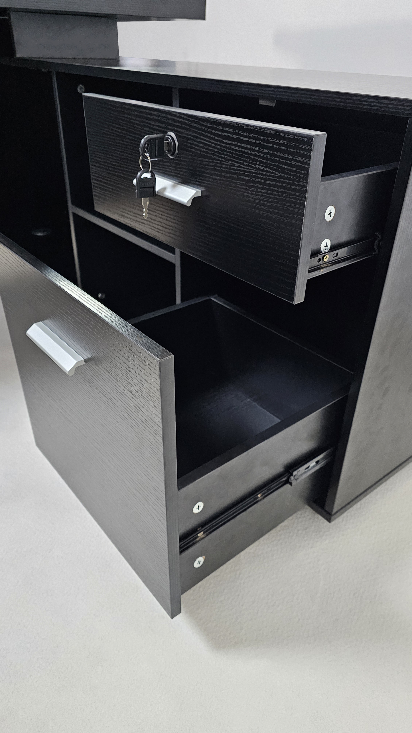 Modern Black Ash Executive Corner Office Desk - 1600mm or 1800mm - WS-X1918