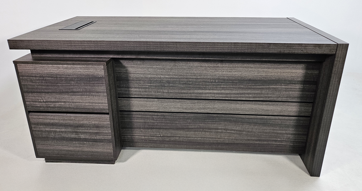 Modern Grey Oak Executive Office Desk with Built In Storage - A4 Suspension Filing Drawer - 1400mm, 1600mm or 1800mm - CF-STR-F