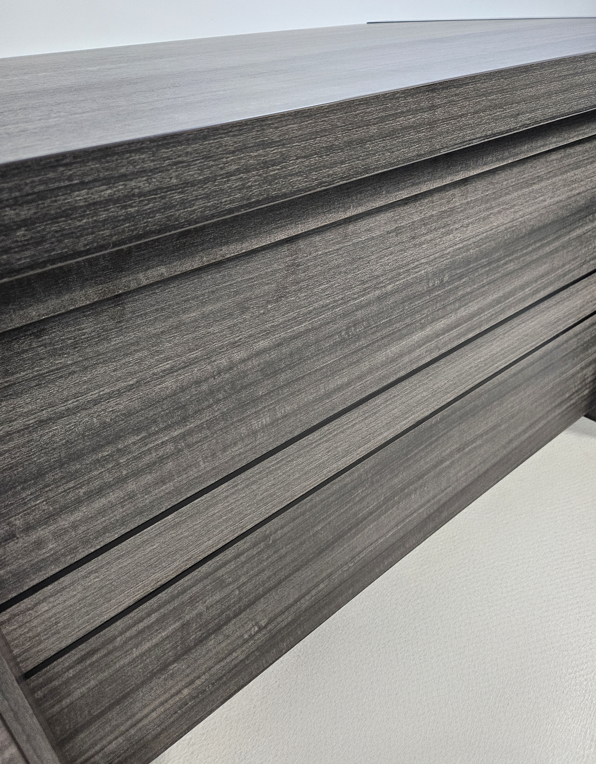 Modern Grey Oak Executive Office Desk with Built In Storage - A4 Suspension Filing Drawer - 1400mm, 1600mm or 1800mm - CF-STR-F