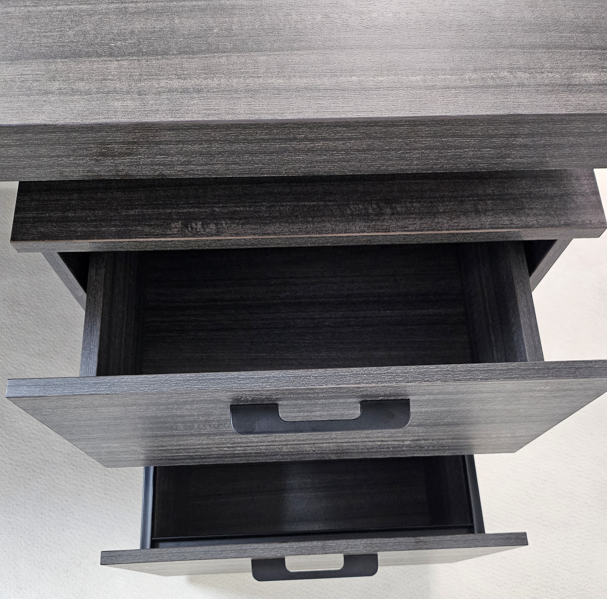 Modern Grey Oak Executive Office Desk with Built In Storage - A4 Suspension Filing Drawer - 1400mm, 1600mm or 1800mm - CF-STR-F