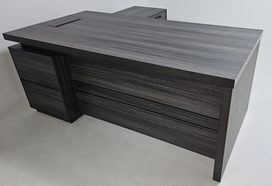 Modern Grey Oak Executive Corner Desk with Storage - 1600mm, 1800mm, 2000mm - CF-CRN-H