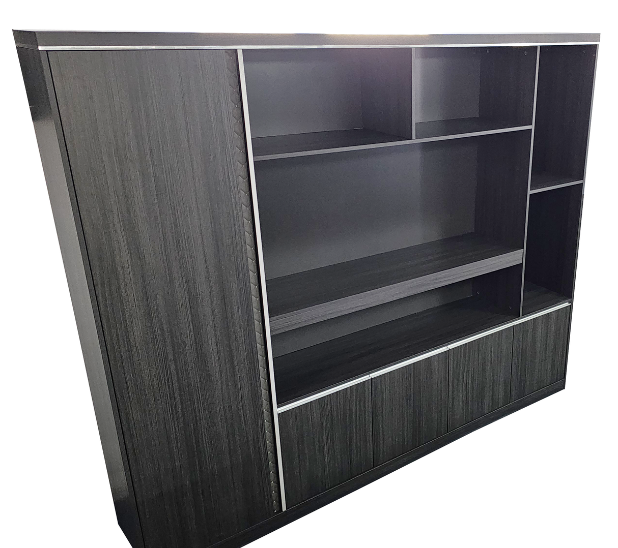 Extra Large Modern Grey Oak Bookcase with Open Shelving - 2400mm - DG25-S0124