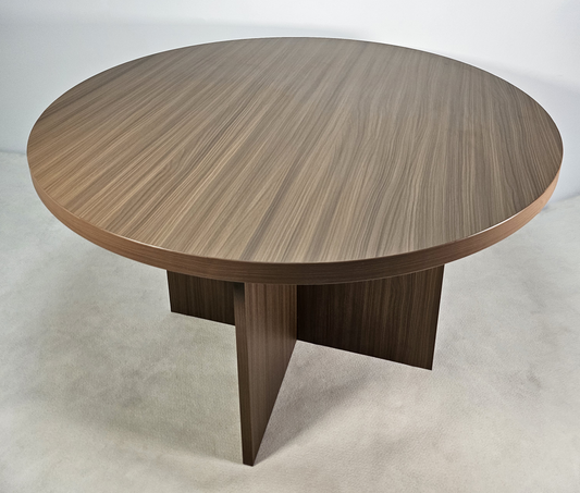 Quality Modern American Walnut Melamine Round Meeting Table - 1000mm or 1200mm - DG27-RO