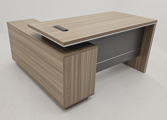 Modern Home Golden Oak Corner Executive Office Desk with Integrated Storage - 1400mm - PM02-D01-14