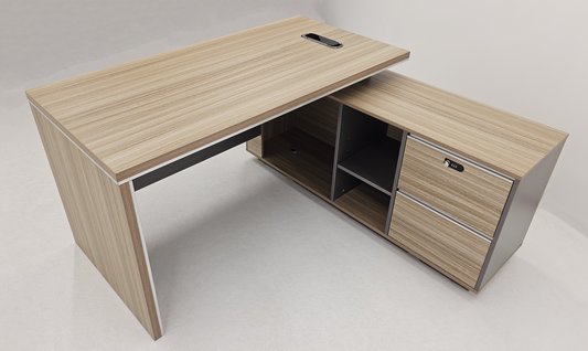 Modern Home Golden Oak Corner Executive Office Desk with Integrated Storage - 1400mm - PM02-D01-14