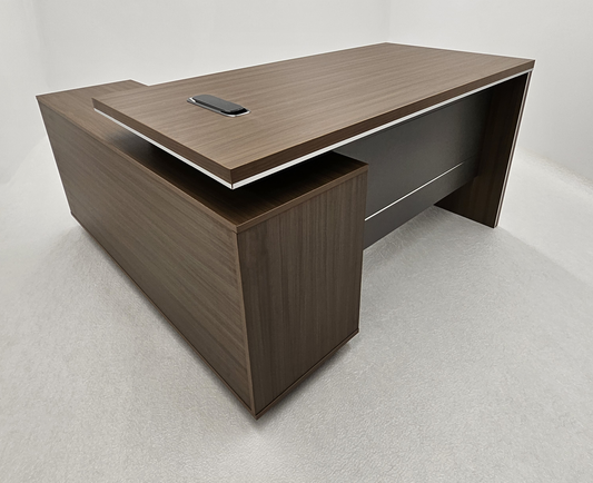 Modern Home Walnut Corner Executive Office Desk with Integrated Storage - 1400mm - PM02-D01-14