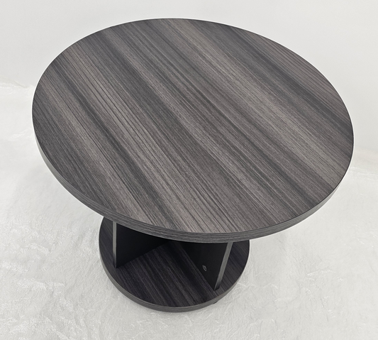 Modern Grey Oak Round Coffee Table - 600mm - J01
