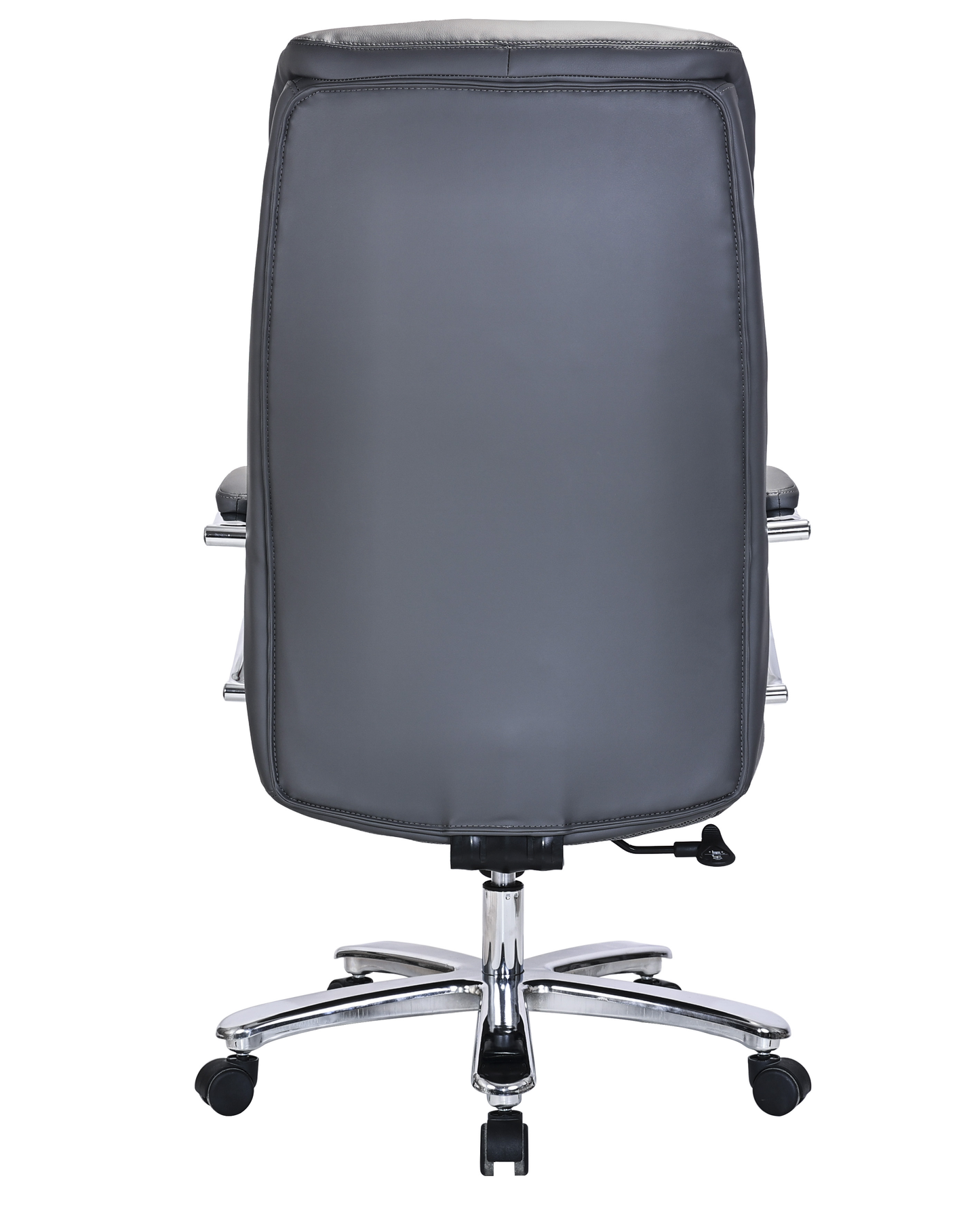Heavy-Duty 180kg Leather Executive Office Chair with XL Seat & Chrome Arms – Grey - 2183E