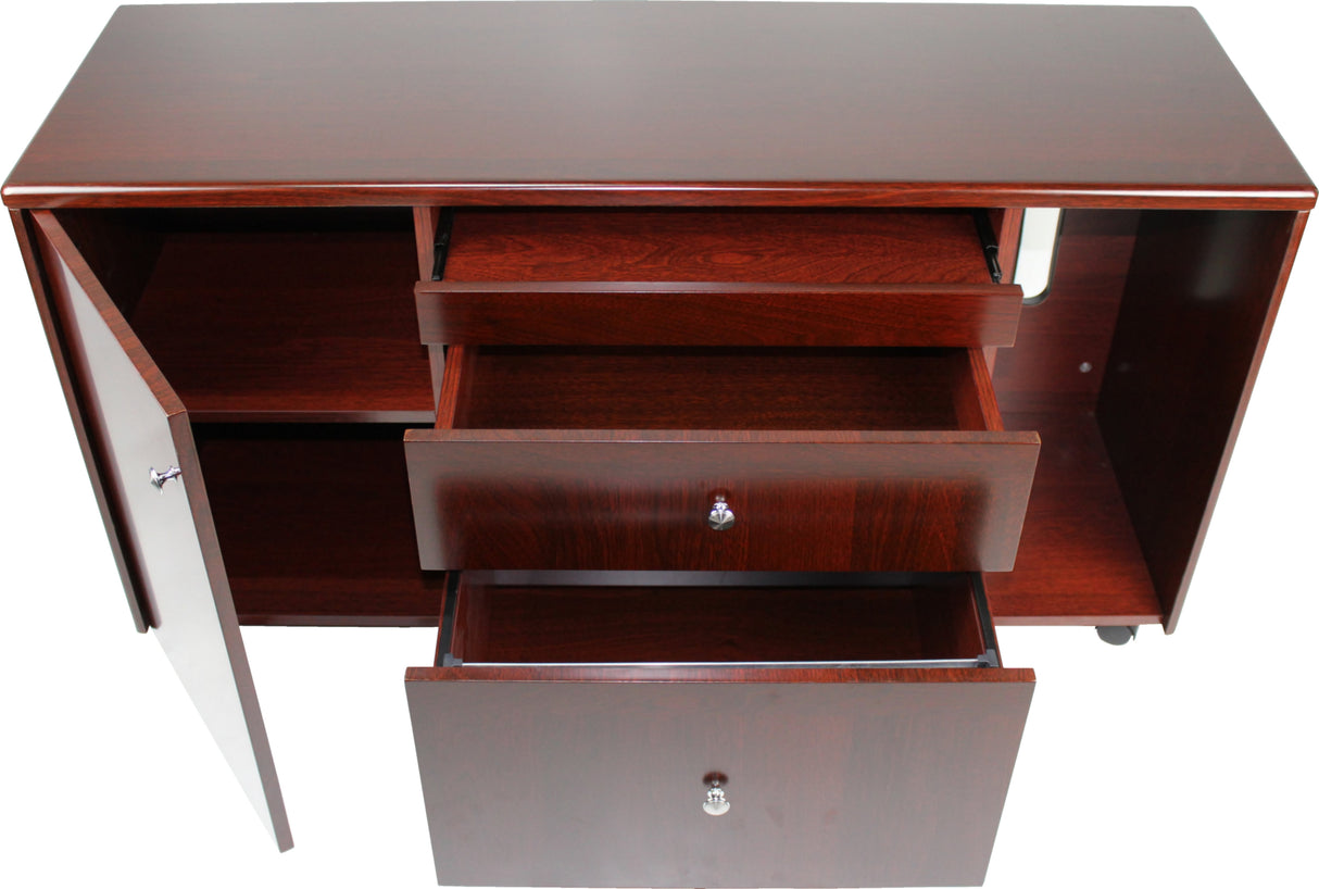 Mahogany Executive Desk With Leather Detailing - With Pedestal and Return - 1600mm or 1800mm - 1819