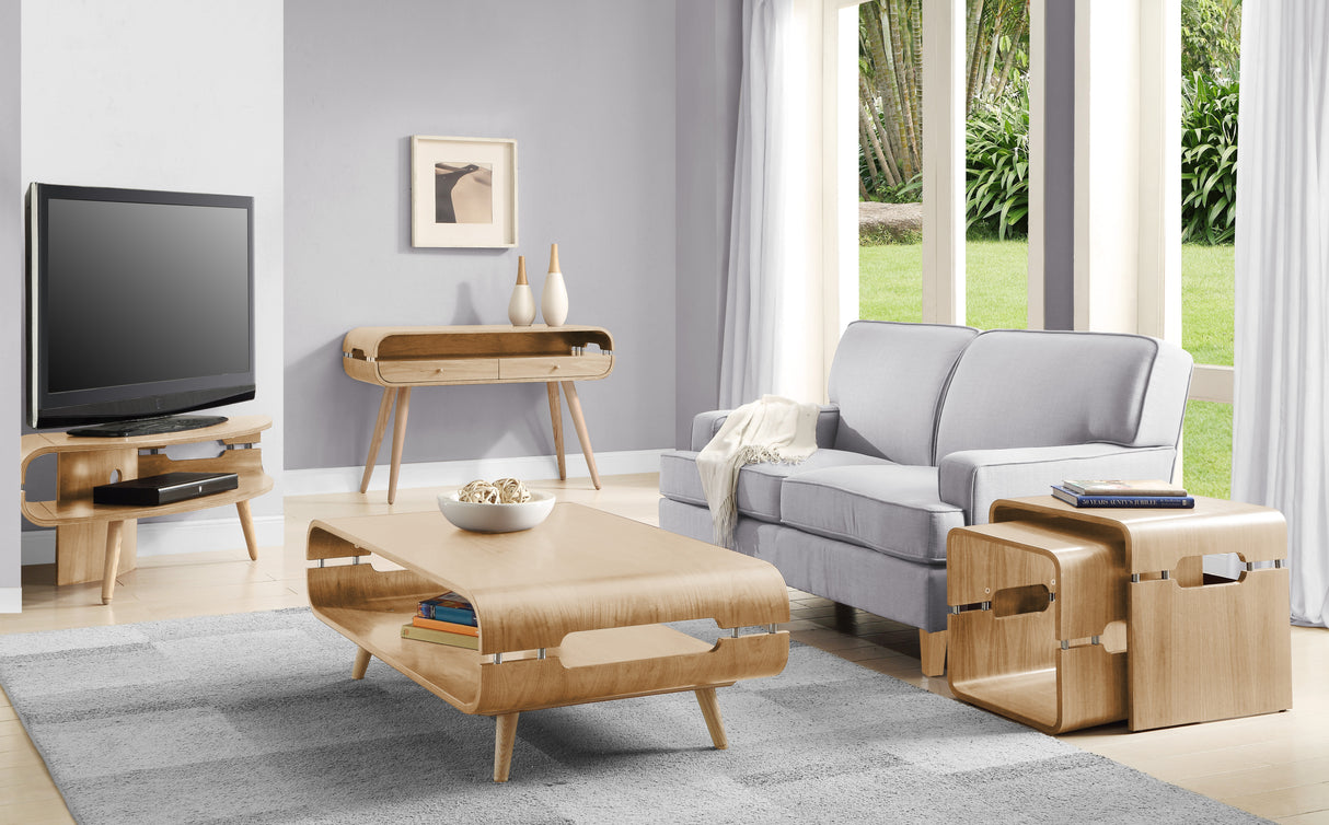 Stylish Oak Veneer Nest of Tables - JF706