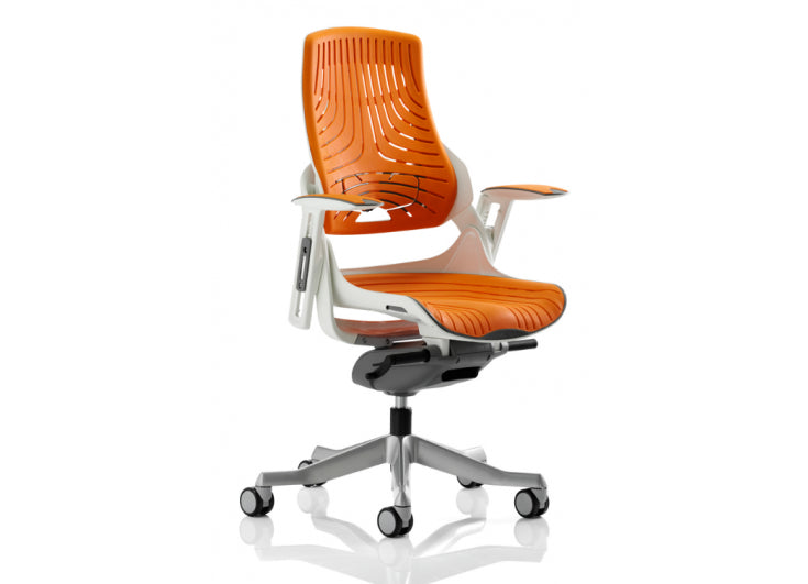 Zure Elastomer Orange Gel Ergonomic Office Chair - Optional Headrest