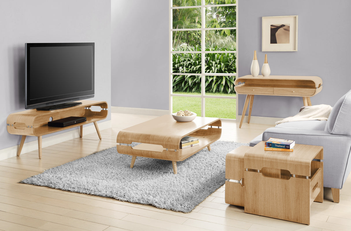 Stylish Oak Veneer Nest of Tables - JF706