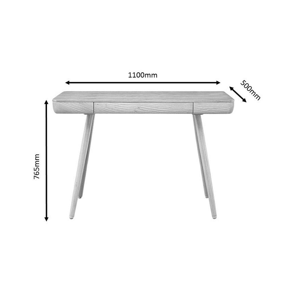 Contemporary Quality Home Office Desk in Oak Veneer - 1100mm - PC713
