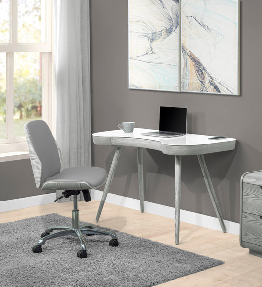 Contemporary Quality Home Glass Office Desk in Grey - 1200mm - PC714