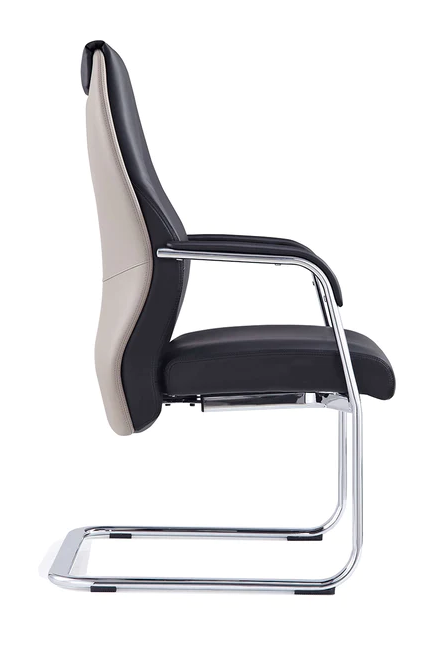 Mien High Back Bonded Black Leather Cantilever Visitors Chair