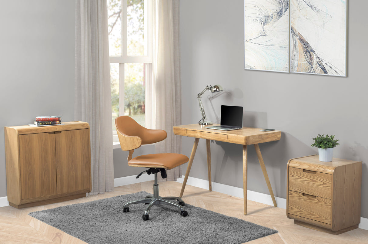 Contemporary Quality Home Office Desk in Oak Veneer - 1100mm - PC713
