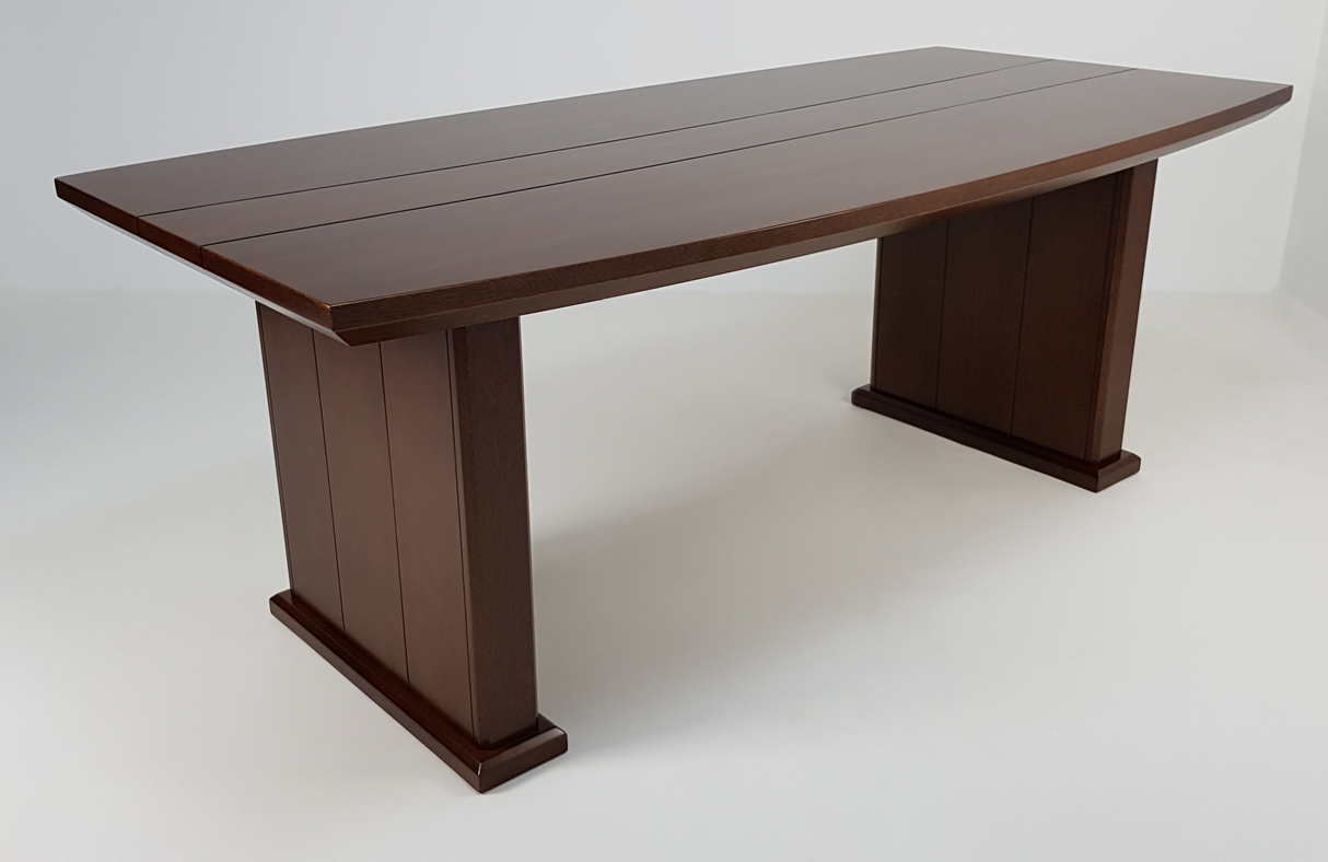 Real Wood Veneer Executive Boardroom Table in Light Walnut - 2400mm - 517-Walnut