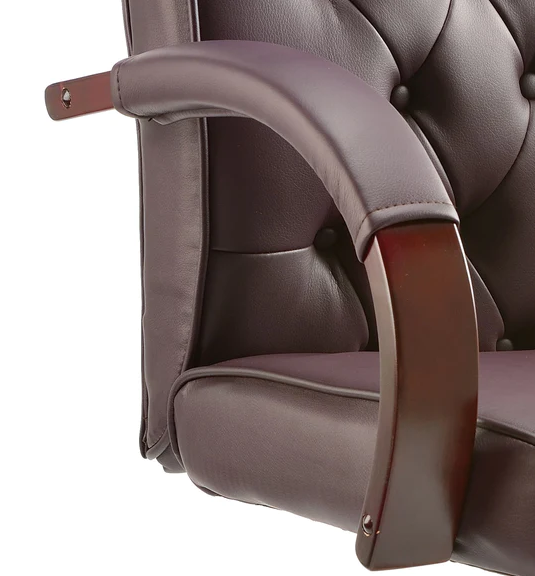 Chesterfield Executive Leather Office Chair - Brown, Burgundy, or Green Option