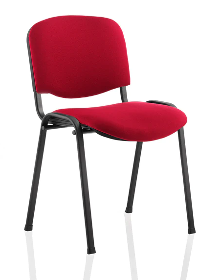 Stackable ISO Black Frame Fabric Conference Chair - Multiple Fabric Colour Choices