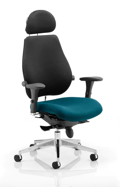 Chiro Plus Ultimate High Back Fabric Ergonomic Office Chair - Recommended by Leading UK Chiropractor Doctor