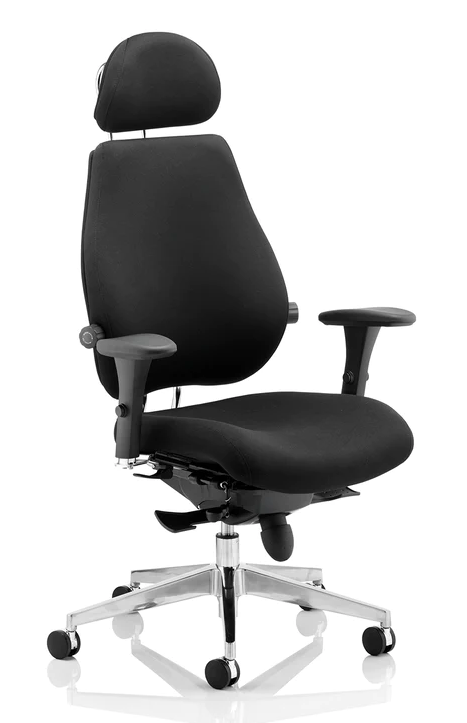 Chiro Plus Ultimate High Back Fabric Ergonomic Office Chair - Recommended by Leading UK Chiropractor Doctor