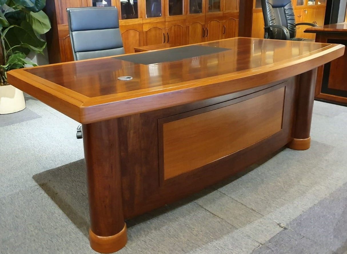 Executive Desk In Two Tone Mahogany & Walnut Finish - 2000mm - 1862