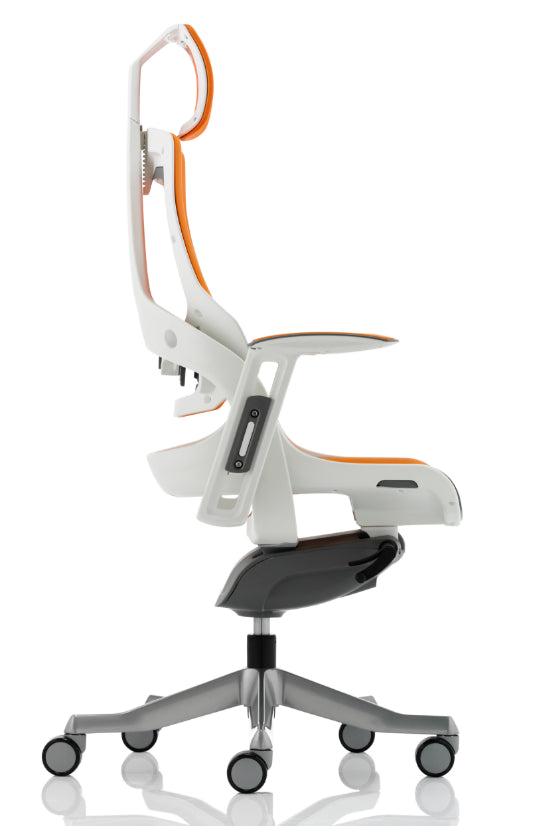 Zure Elastomer Orange Gel Ergonomic Office Chair - Optional Headrest