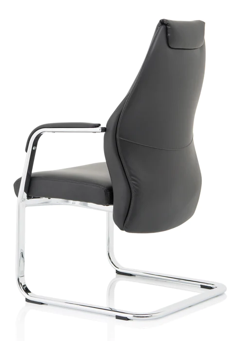 Mien High Back Bonded Black Leather Cantilever Visitors Chair