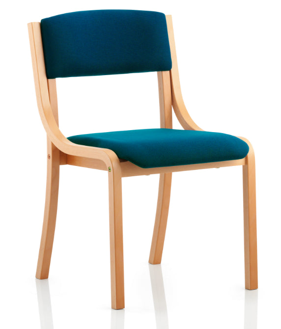 Madrid Fabric Conference Chair with Wood Frame - No Arms