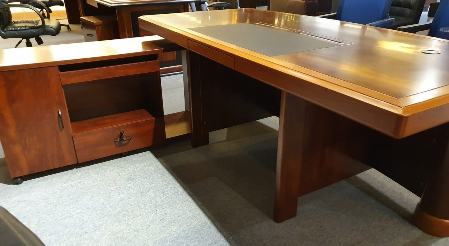 Executive Desk In Two Tone Mahogany & Walnut Finish - 2000mm - 1862