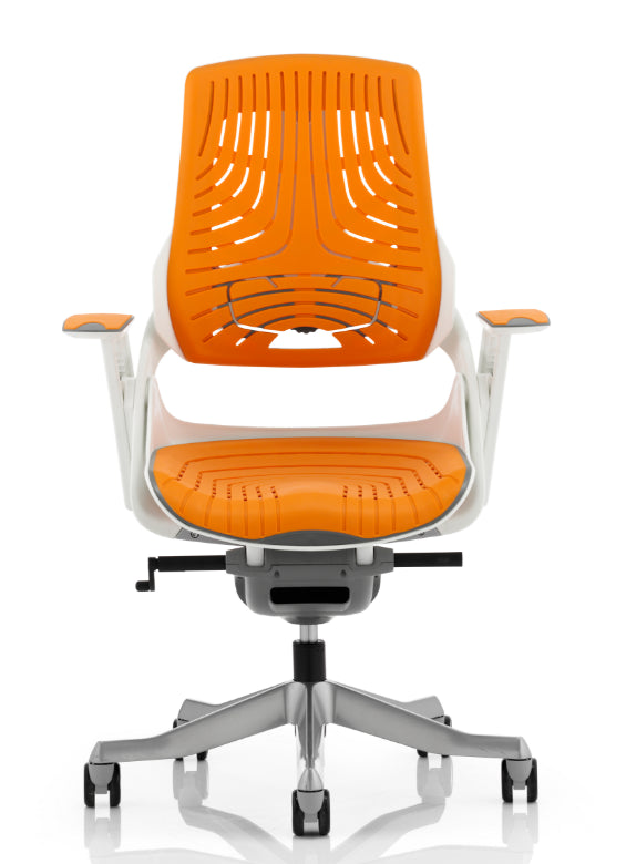 Zure Elastomer Orange Gel Ergonomic Office Chair - Optional Headrest