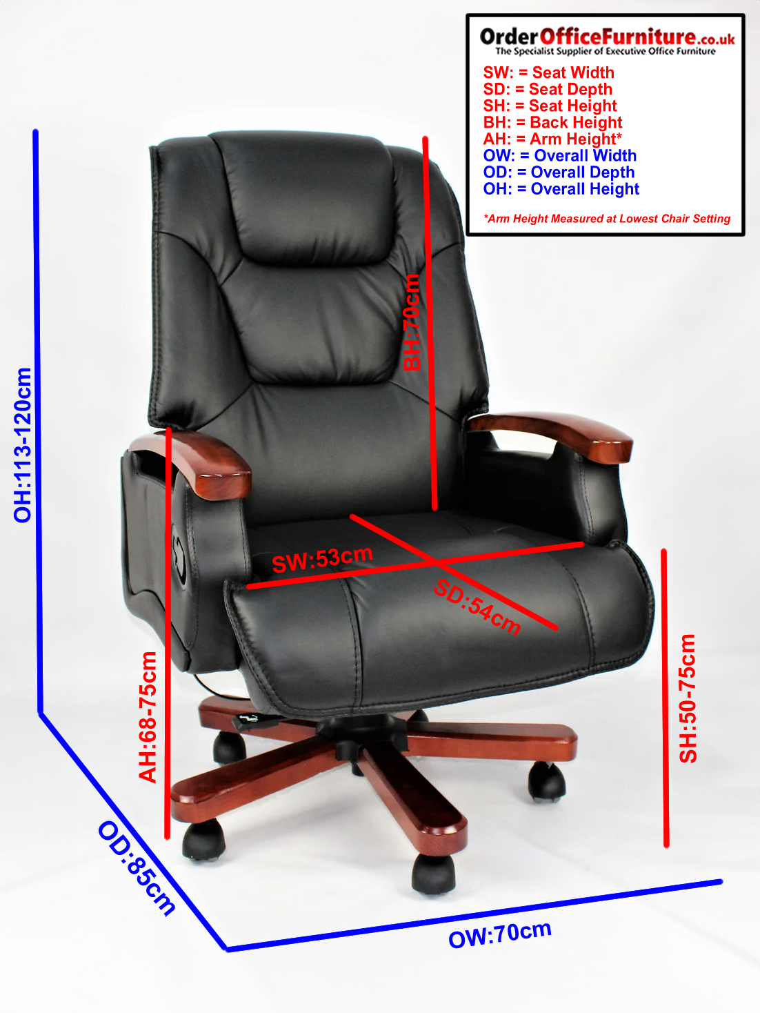 Luxury Black Leather Executive Office Chair - A302