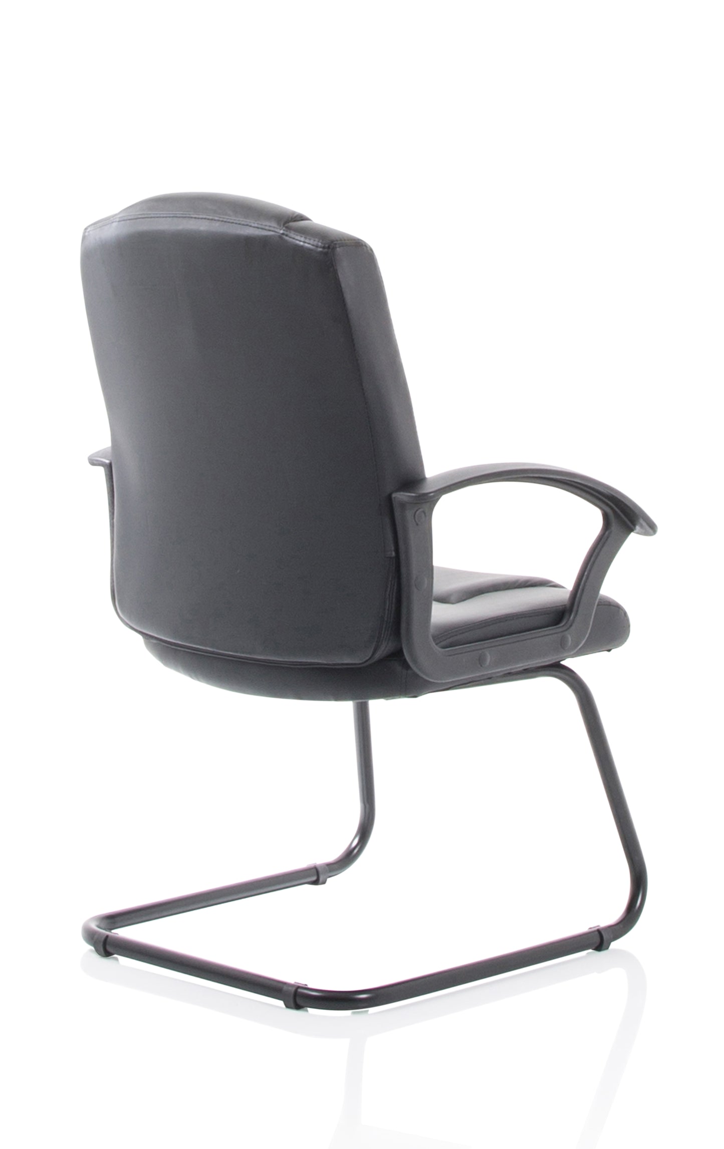 Bella Medium Back Black Bonded Leather Black Cantilever Visitor Chair