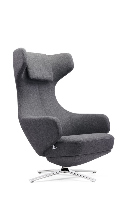 Sofia High Back Contemporary Executive Charcoal Cashmere Chair