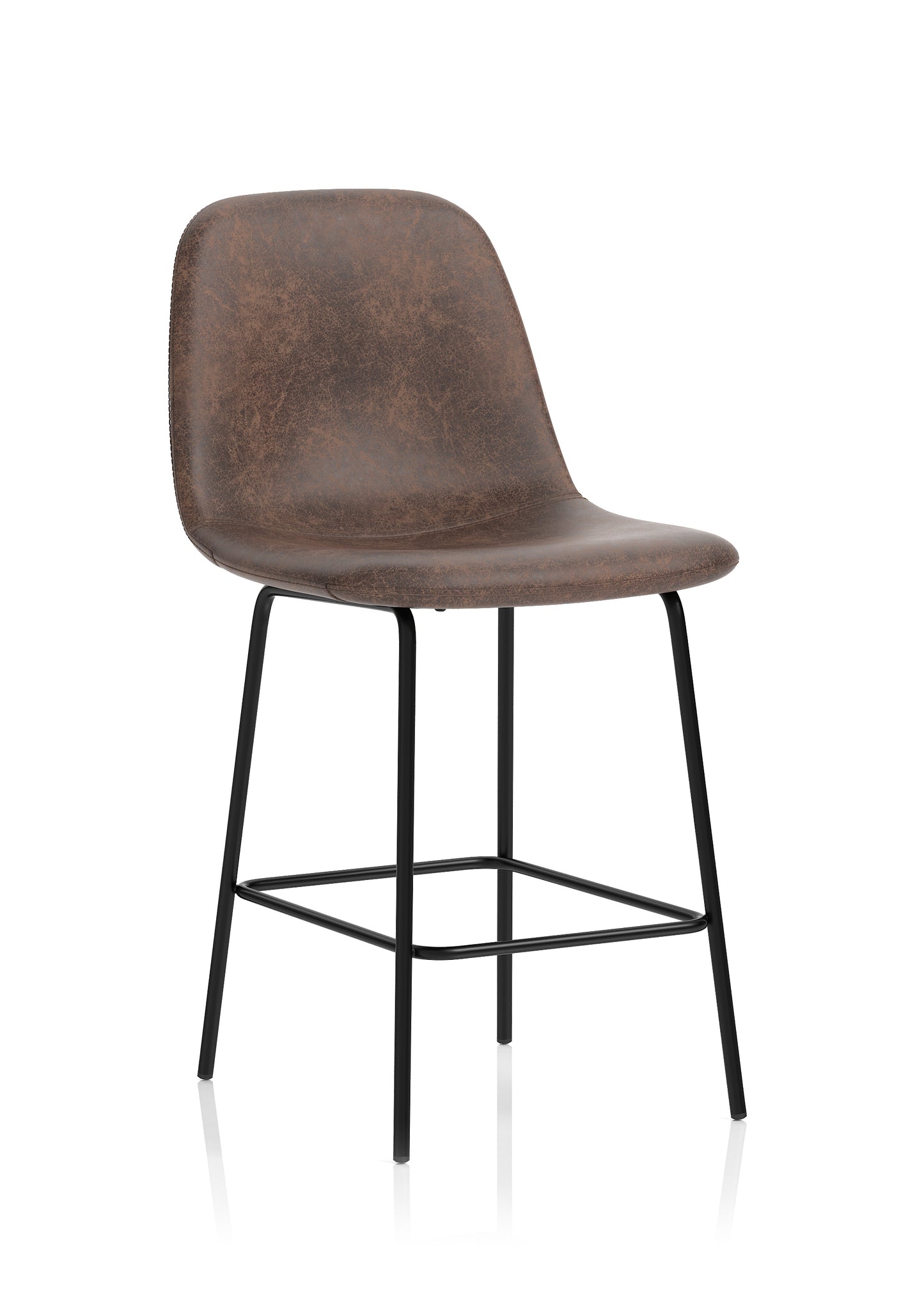 Charford Bistro High Stool in Faux Leather - Black or Brown Option