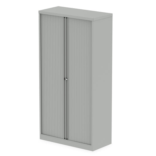 Qube by Bisley Metal Tambour Cupboard - 1000mm - Grey or Black