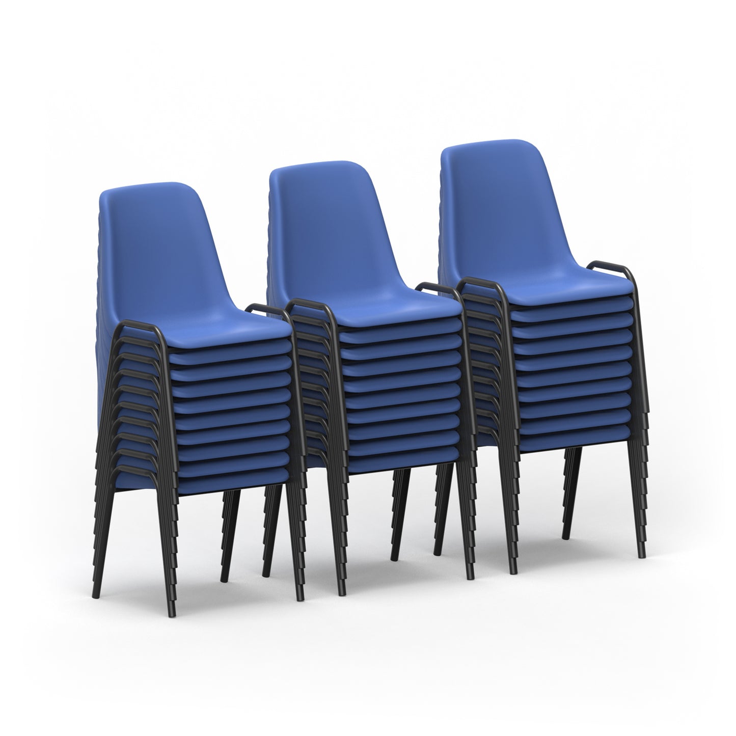 Polly Stacking Visitor Chair (Bundle of 30) - Black or Blue Colour Option